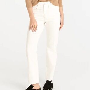 J crew slim boyfriend jeans white raw hem